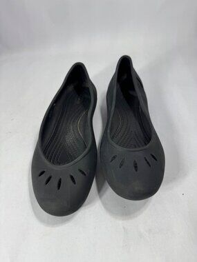 Crocs Womens Black Flats W9 Lightweight Slip-On Shoes
